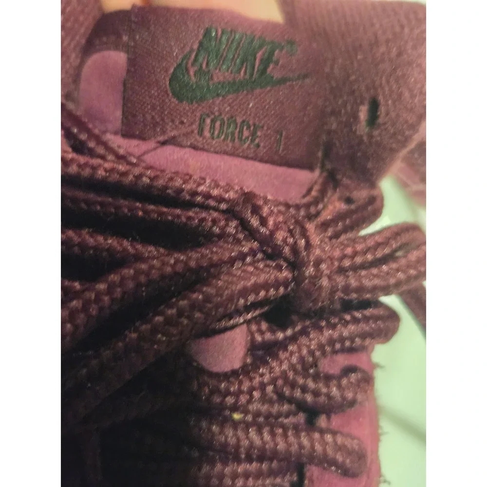 Kids Nike‎ Air Force 1 Mid Burgundy Gum Sole Sneakers Toddler Size 5c